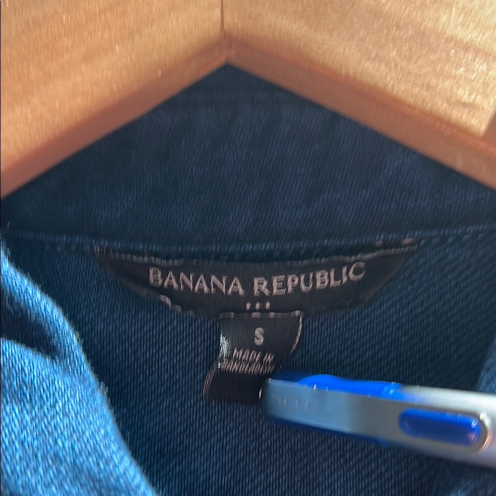 Banana Republic Blue Long Sleeve Notched Collar Jumpsuit - Picture 9 of 11